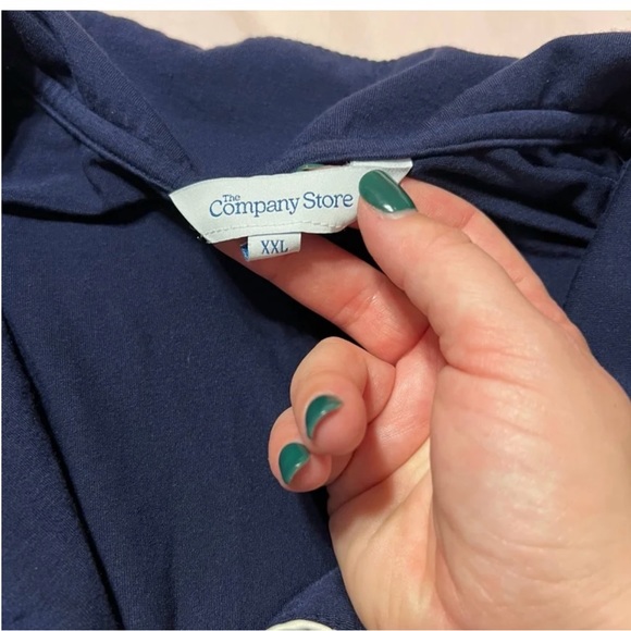 TENCEL™ Modal Jersey Knit Long-Sleeve Button-Down PJ Set, The Company Store, XXL - Picture 3 of 5